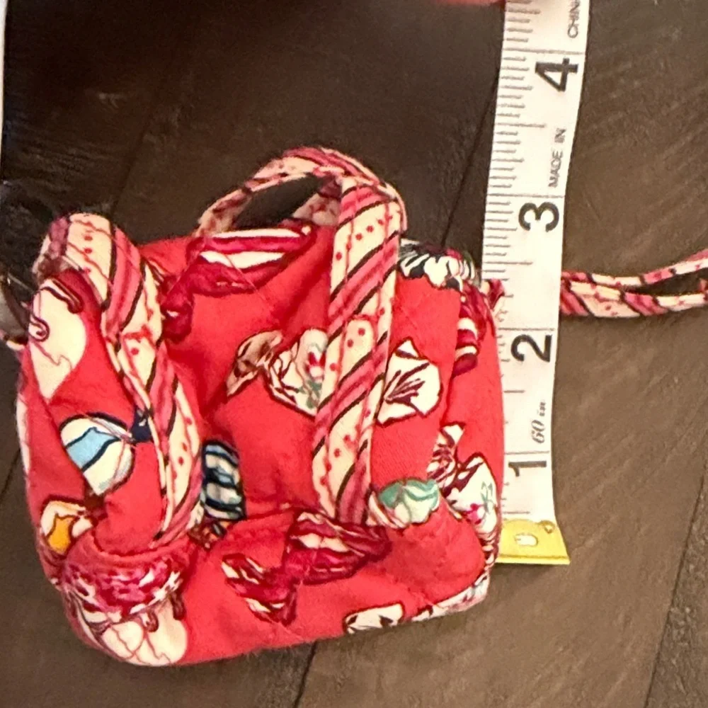 Anthropologie Vera Bradley Red and Cream Bag with Silver Accent